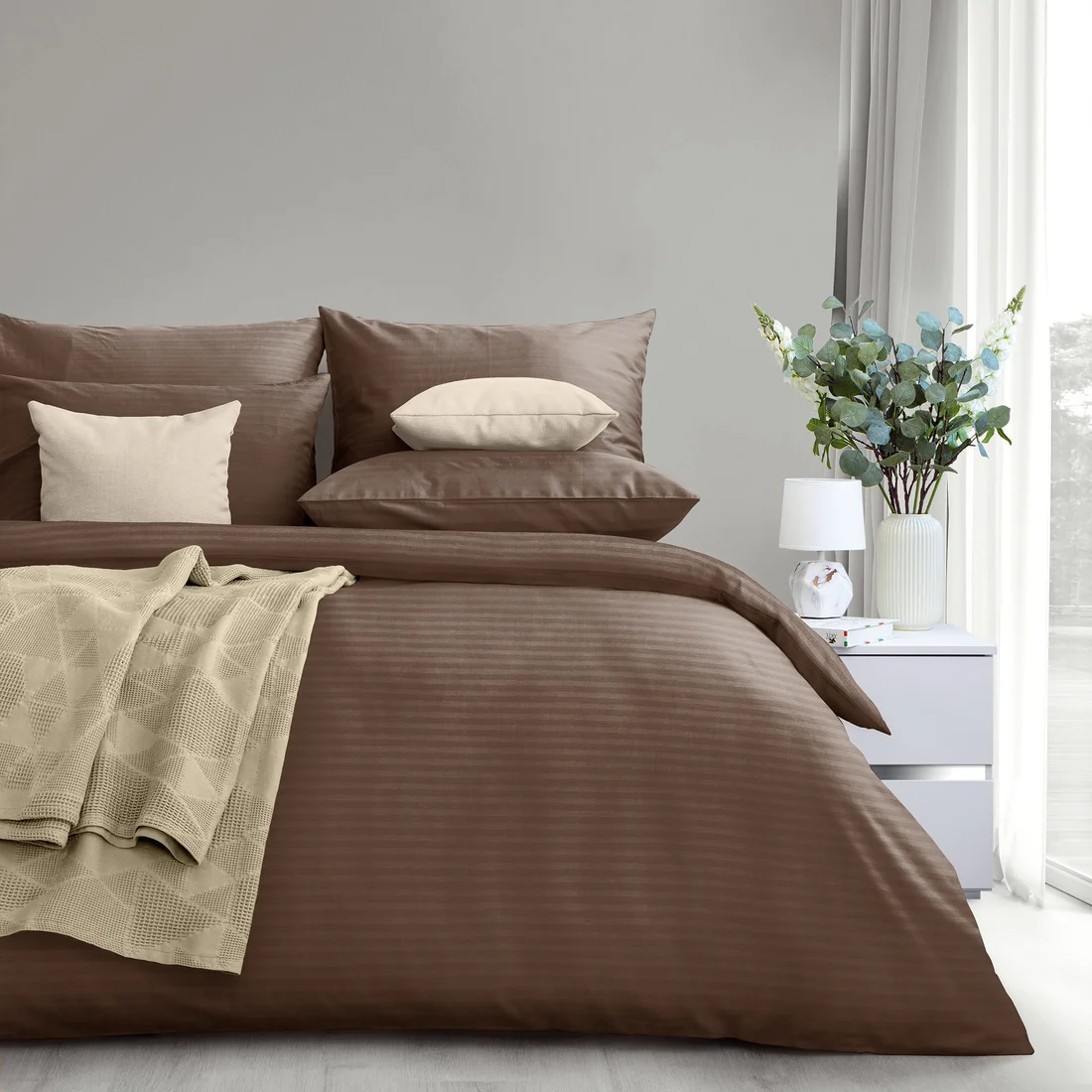 2-спальный комплект постельного белья Нордтекс Verossa Stripe Taupe 2сп VRT 2080 70258 ST13 23
