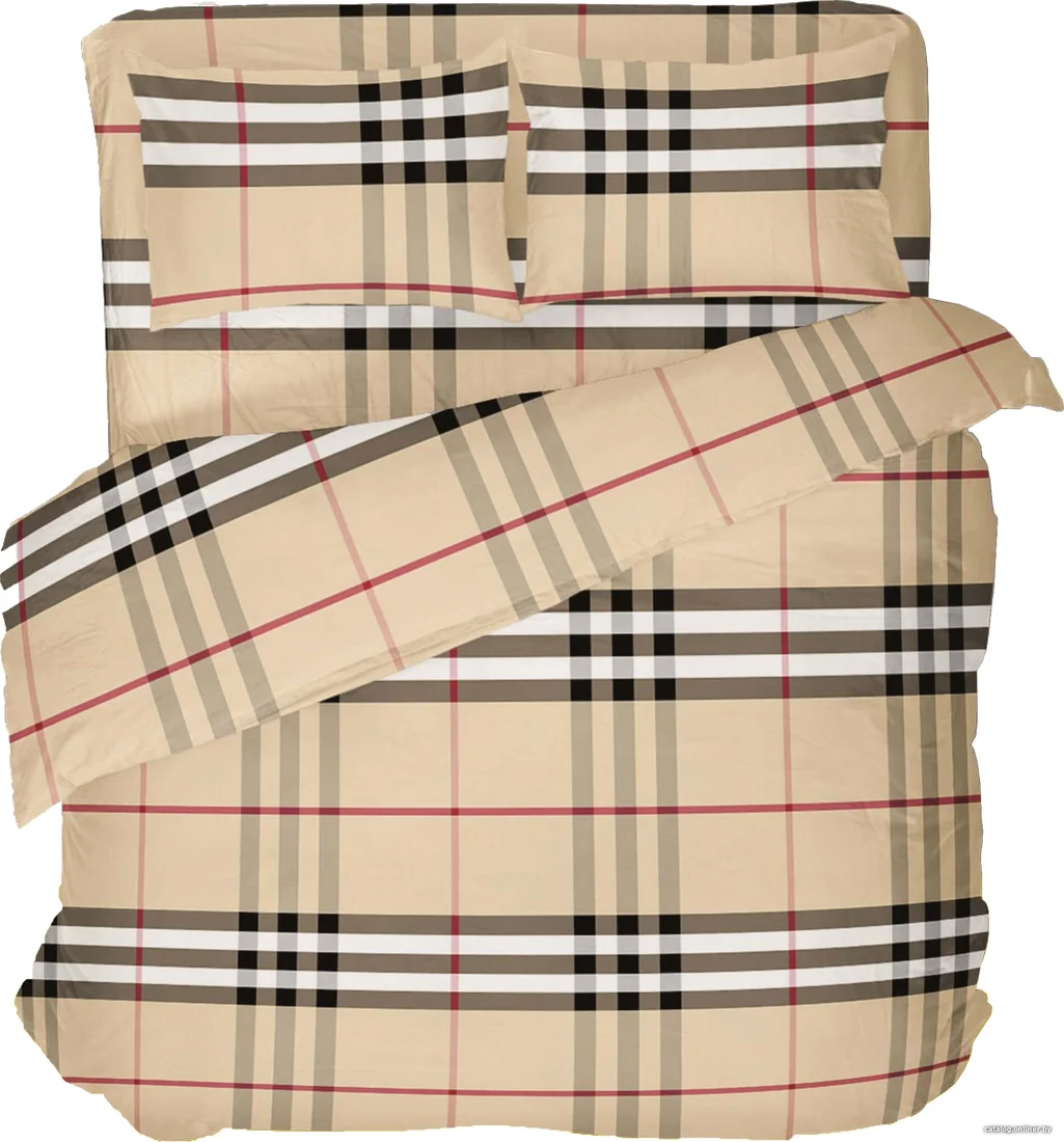 2-спальный комплект постельного белья Samsara Клетка 200-12 (Burberry) 175x215