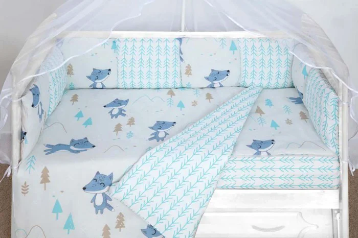 Бампер Amarobaby В лесу (12 подушек, серый)