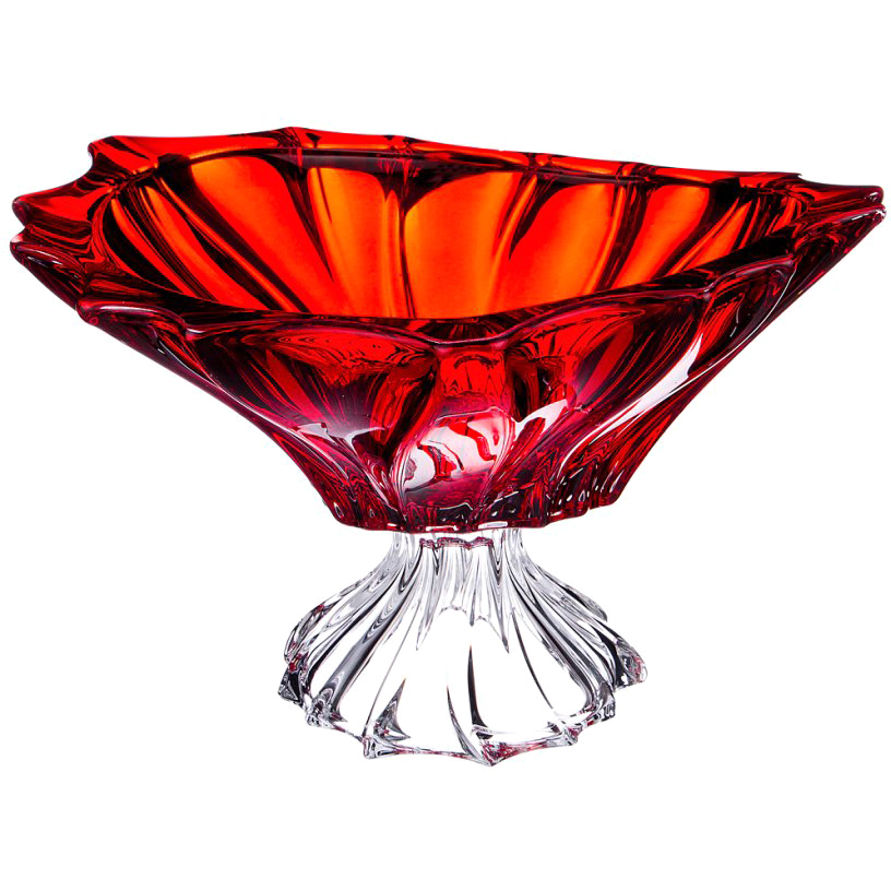 Блюдо на ножке Aurum Crystal Plantica Red 33 см