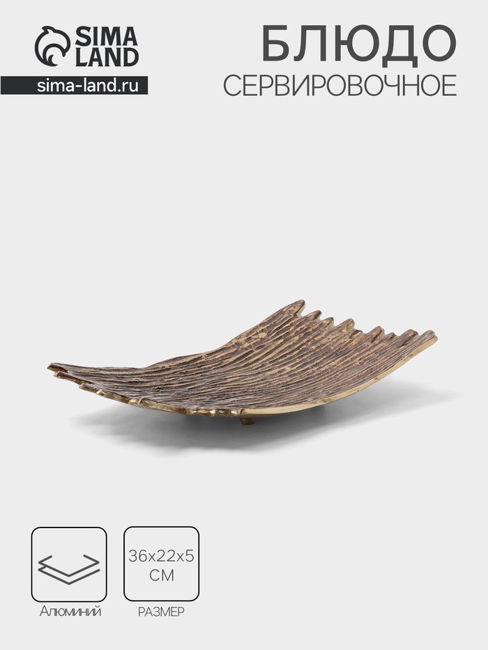 Блюдо сервировочное «Арт», 36×22×5 см, алюминий