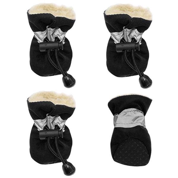 Ботинки для домашних животных Teddy Plus Velvet, защита, удобная нейлоновая ткань, товары для померанских питомцев, товары для собак и кошек 4.5*3.5cm чёрный