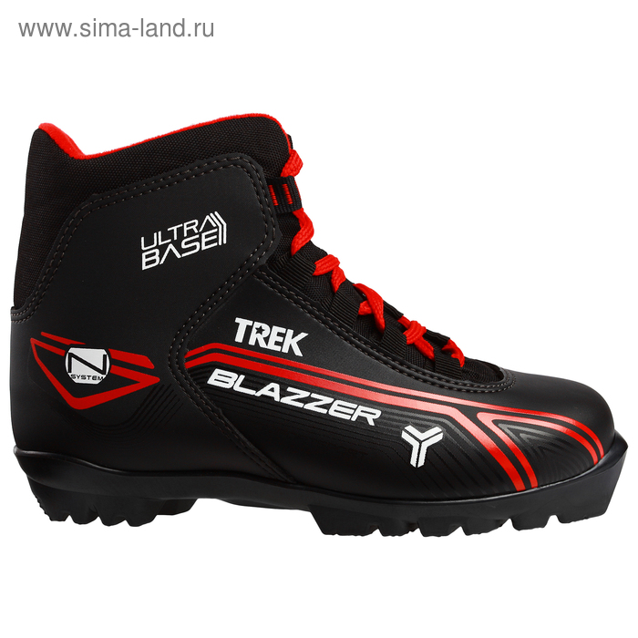 Ботинки лыжные TREK Blazzer 2, NNN, чёрные, лого красный, размер 41