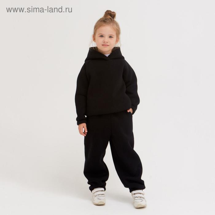 Брюки детские с начёсом MINAKU: Basic Line KIDS, чёрные, рост 116 см
