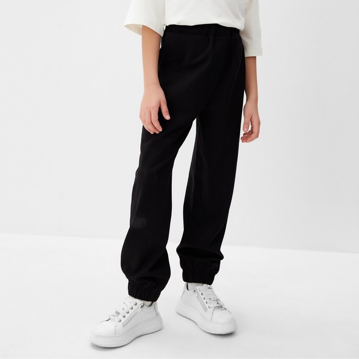 Брюки для девочки MINAKU: Casual Collection KIDS, чёрные, рост 140 см