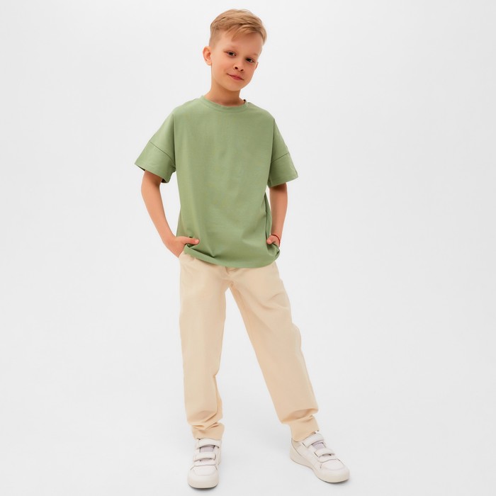 Брюки для мальчика MINAKU: Cotton collection, цвет молочный, рост 158 см
