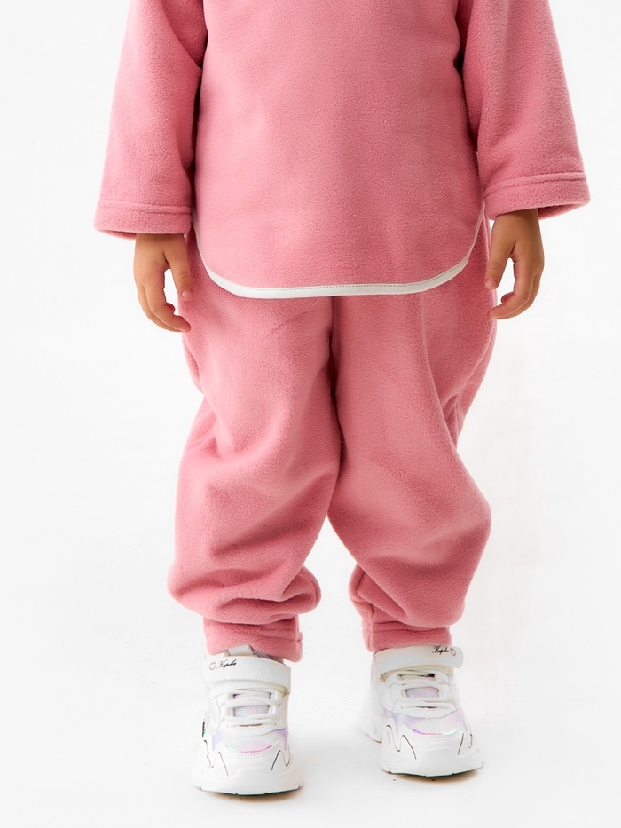 Брюки флисовые детские MINAKU: Fleece Soft, розовые, рост 104 см