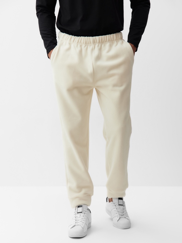 Брюки флисовые мужские спортивные MINAKU: Fleece Soft, размер 46, бежевые
