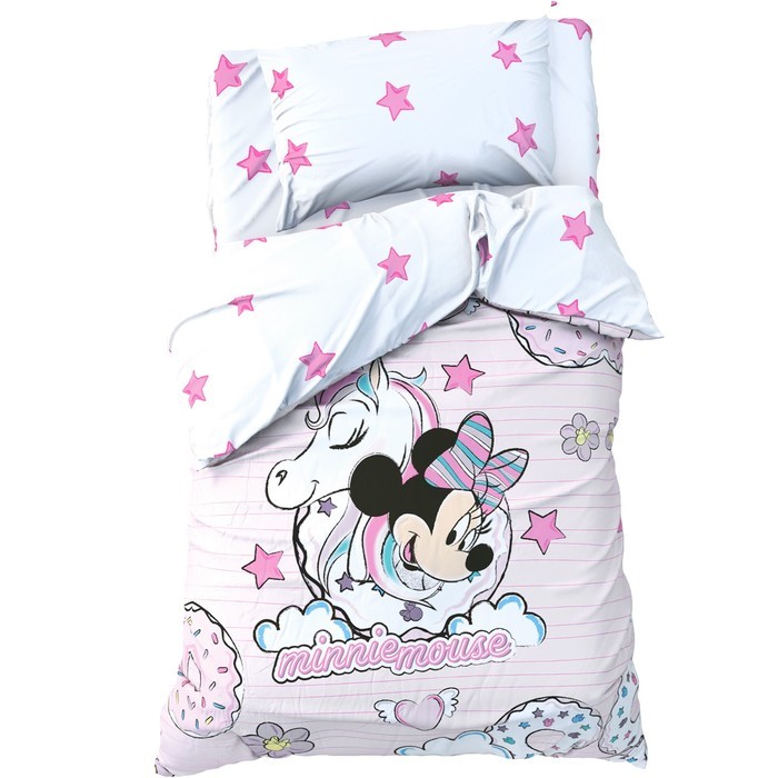 Детское постельное бельё 1,5 сп "Minnie Mouse" с единорогом, 1 шт, поплин