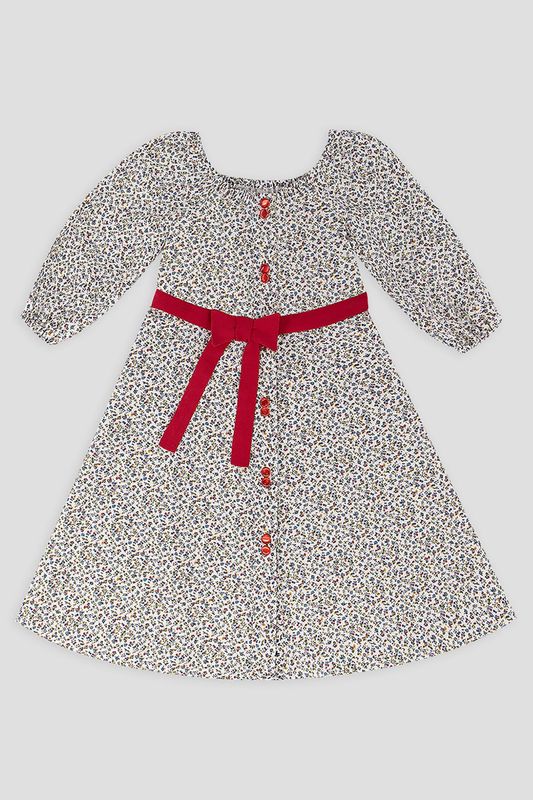 Длинное платье с красным поясом EVIKA KIDS