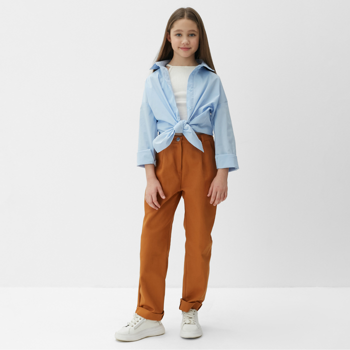 Джинсы для девочки MINAKU: Casual collection KIDS, цвет рыжий, рост 110 см