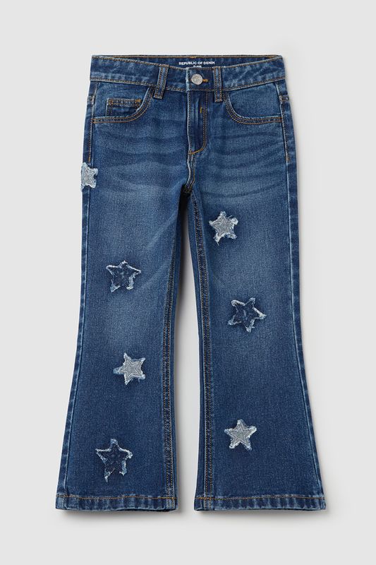 Джинсы клеш с аппликациями Republic of Denim