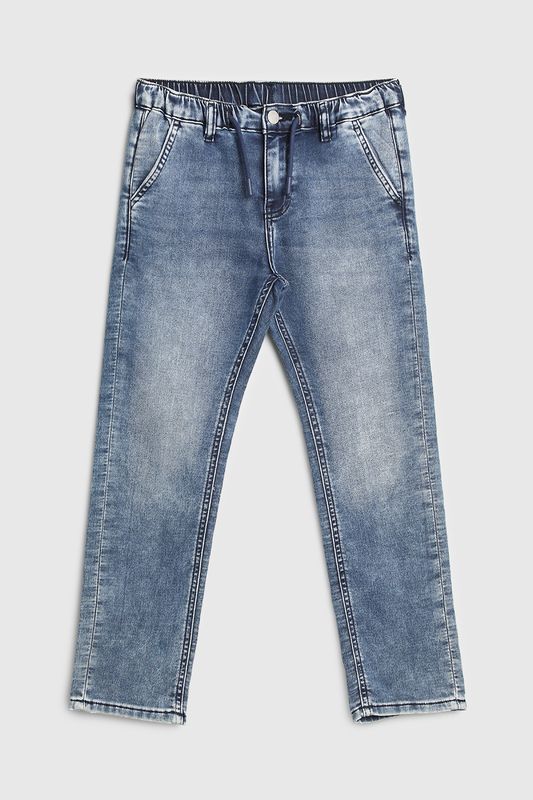 Джинсы на эластичном поясе с эффектом потертости Guess