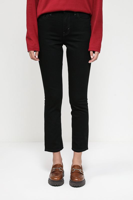 Джинсы однотонные укороченного кроя Esprit Casual