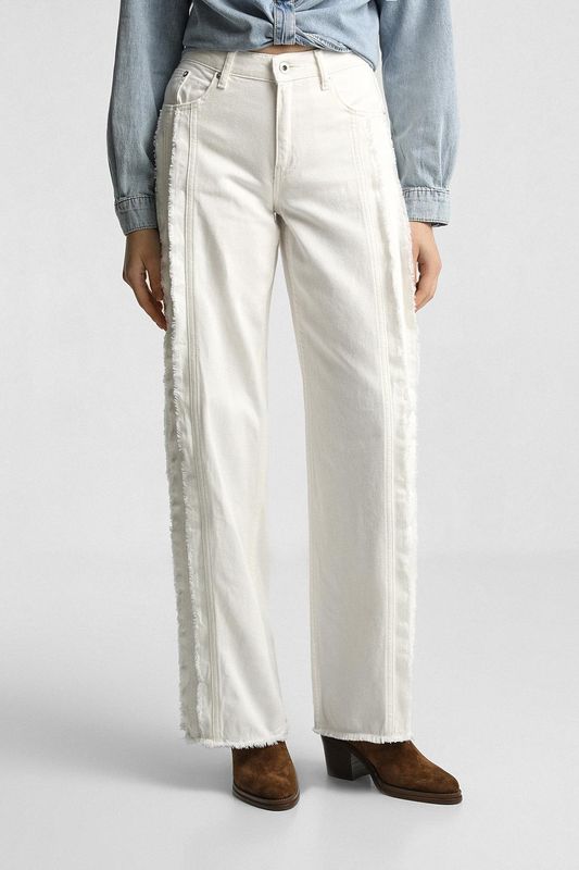 Джинсы прямого кроя с бахромой Karl Lagerfeld Jeans