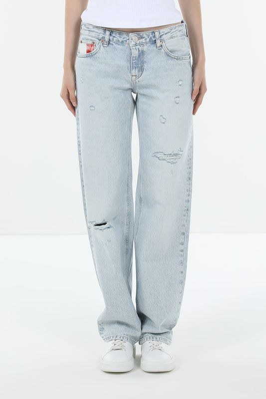 Джинсы рваные с эффектом потертости Tommy Jeans