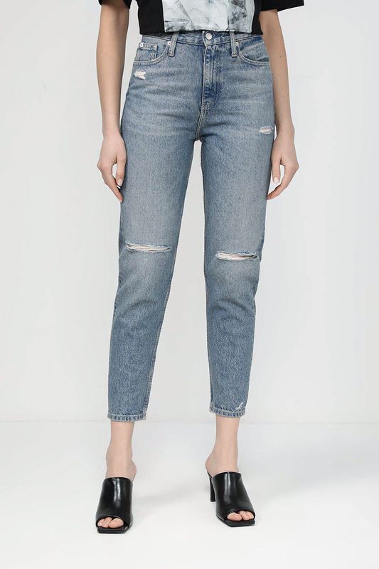 Джинсы рваные укороченного кроя Calvin Klein Jeans