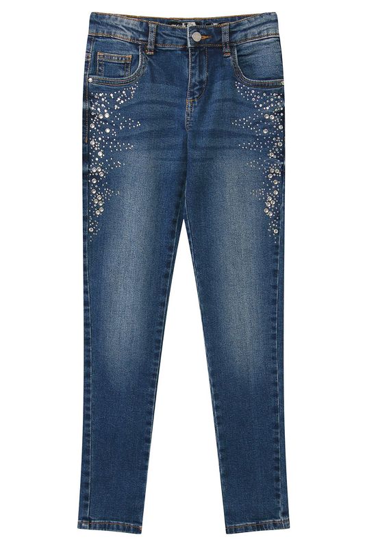 Джинсы с декором из страз Guess