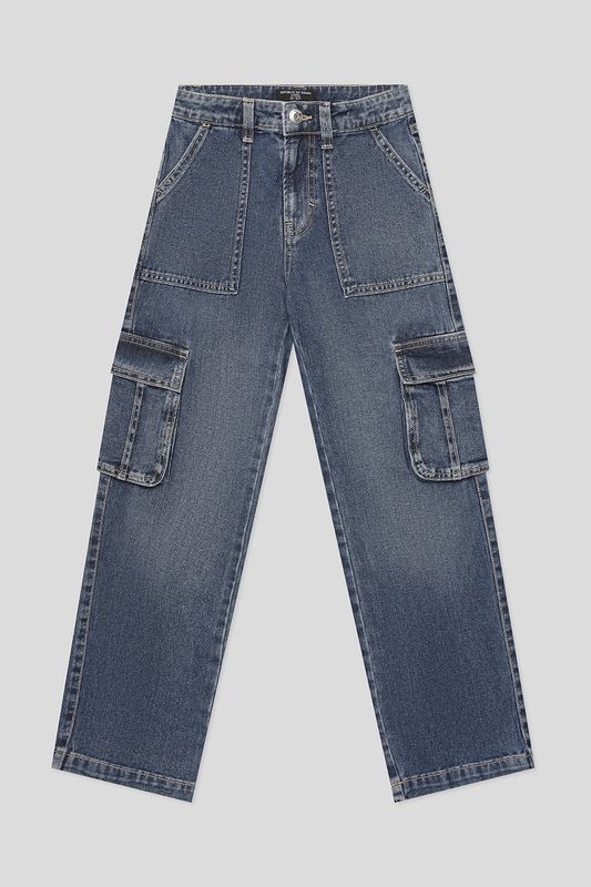 Джинсы с эффектом потертости и карманами Republic of Denim