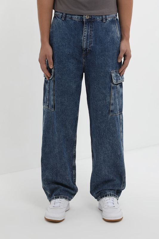 Джинсы с эффектом потертости и карманами Republic of Denim
