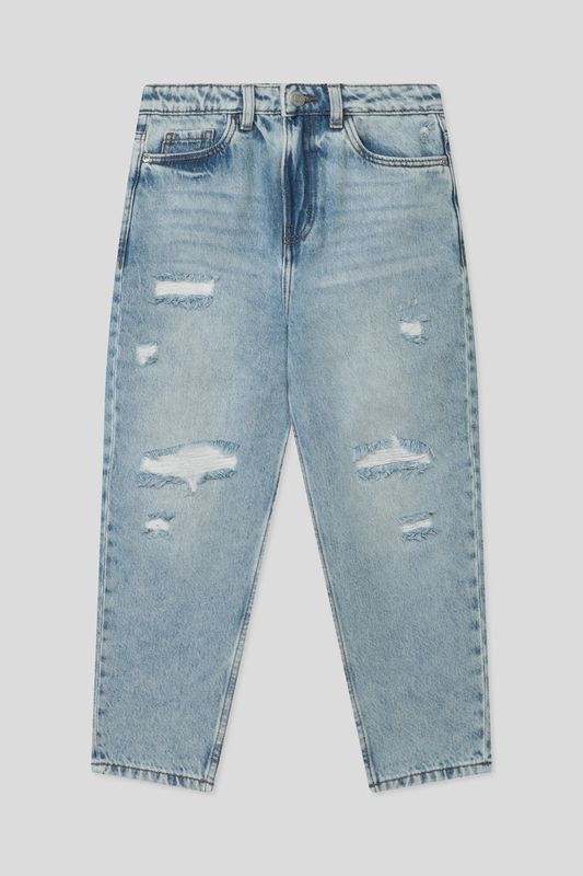 Джинсы с эффектом потертости и прорывами Republic of Denim