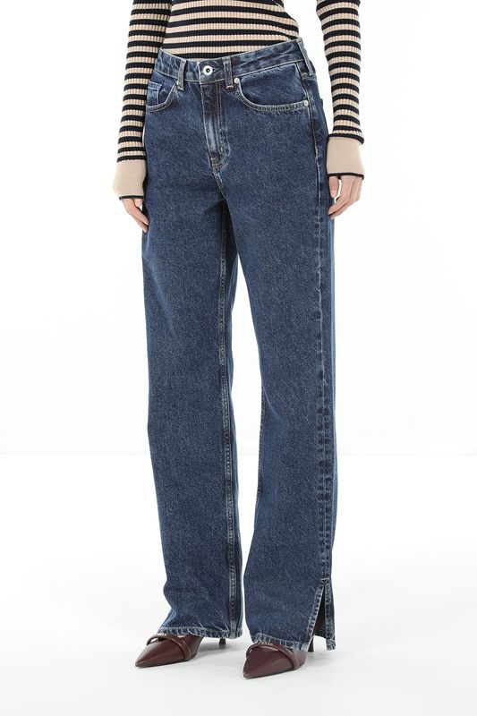 Джинсы с эффектом потертости и разрезами по бокам Karl Lagerfeld Jeans