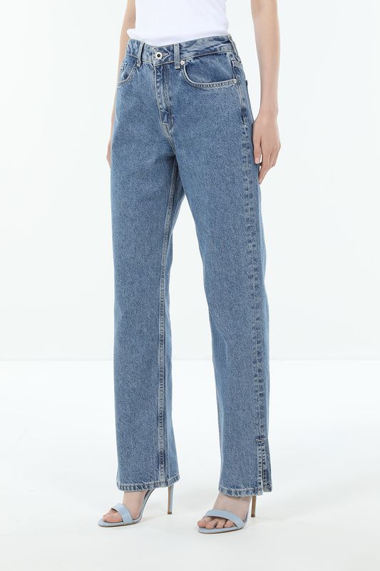 Джинсы с эффектом потертости и разрезами по бокам Karl Lagerfeld Jeans