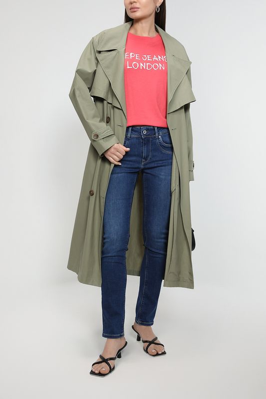 Джинсы с эффектом потертости облегающего кроя PEPE JEANS