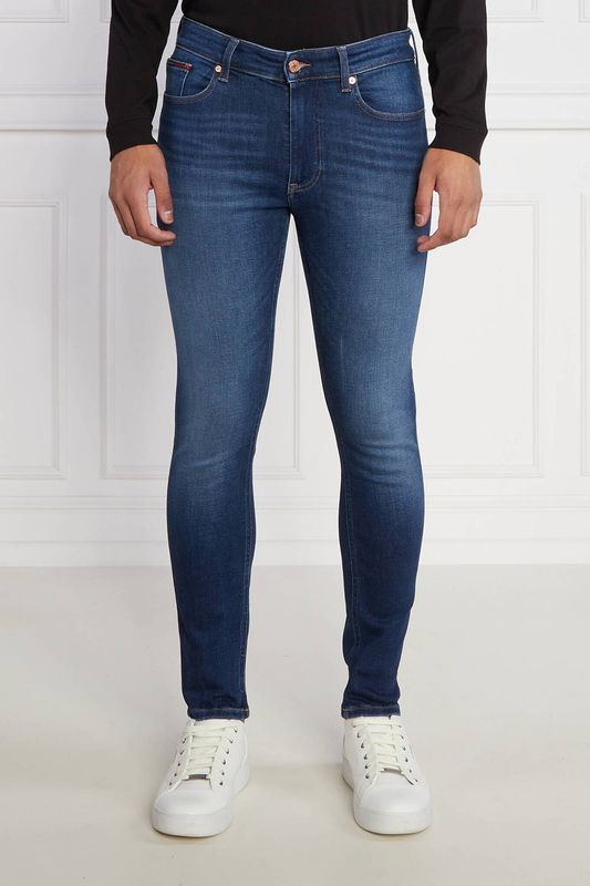 Джинсы с эффектом потертости облегающего кроя Tommy Jeans