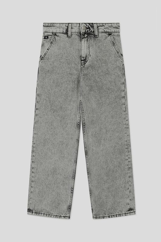 Джинсы с эффектом потертости прямого кроя Calvin Klein Jeans