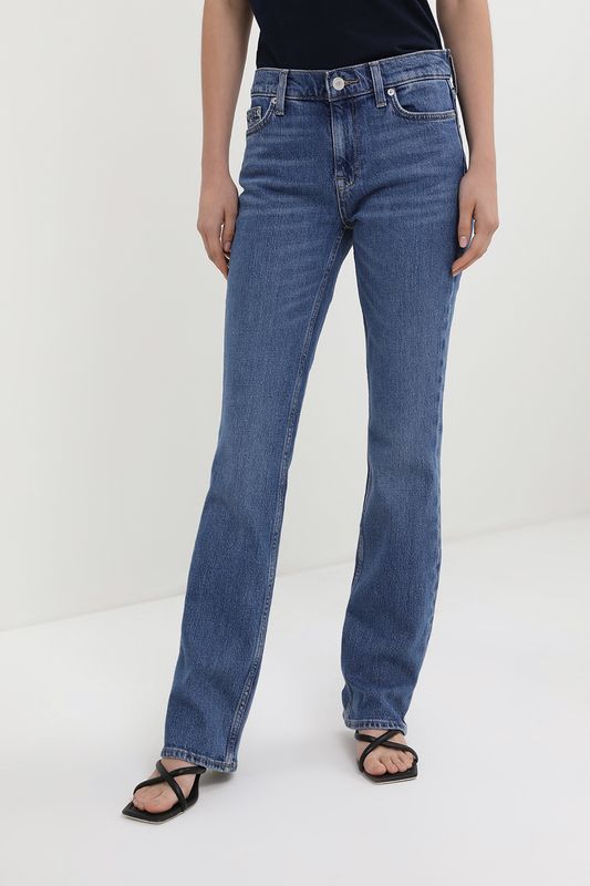 Джинсы с эффектом потертости прямого кроя Tommy Jeans