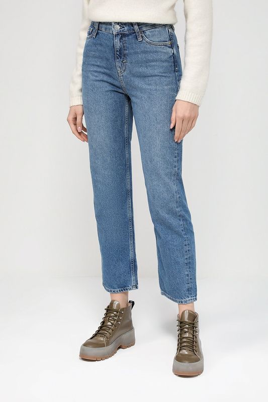 Джинсы с эффектом потертости расклешенные к низу Esprit Casual