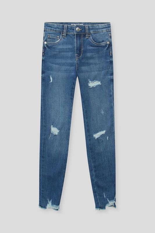 Джинсы с эффектом потертости Republic of Denim
