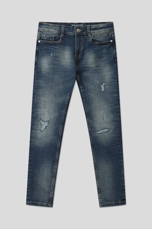 Джинсы с эффектом потертости Republic of Denim