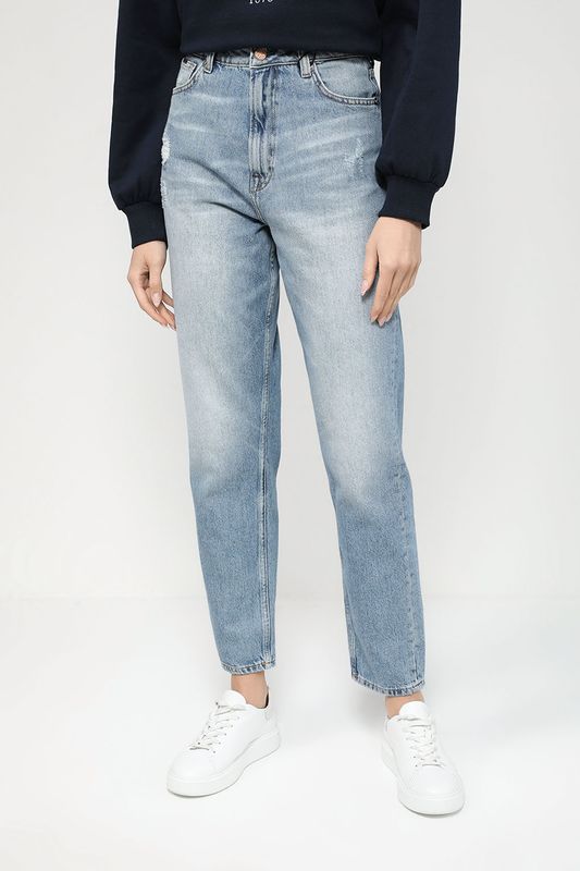 Джинсы с эффектом потертости зауженные PEPE JEANS