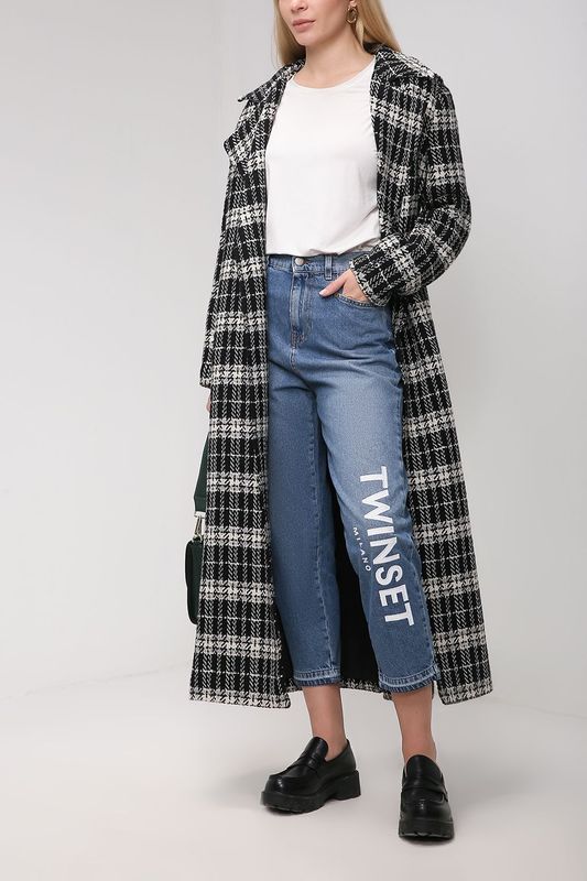 Джинсы с логотипом бренда TWINSET