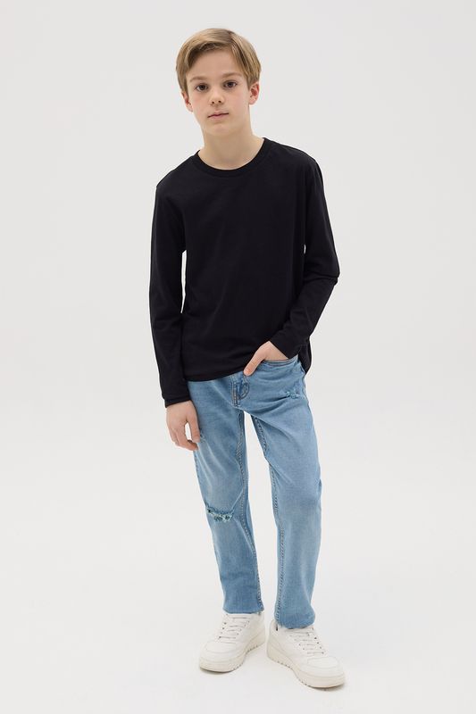 Джинсы с разрывом прямые Republic of Denim
