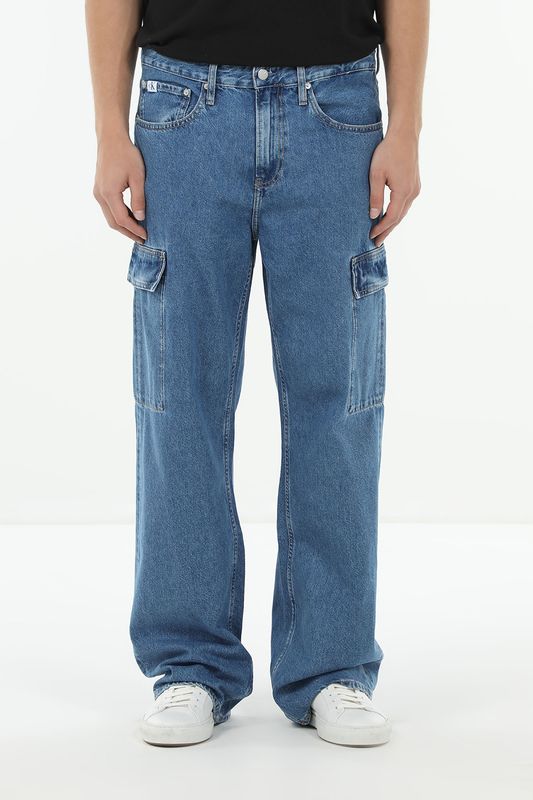 Джинсы широкого кроя с карманами Calvin Klein Jeans