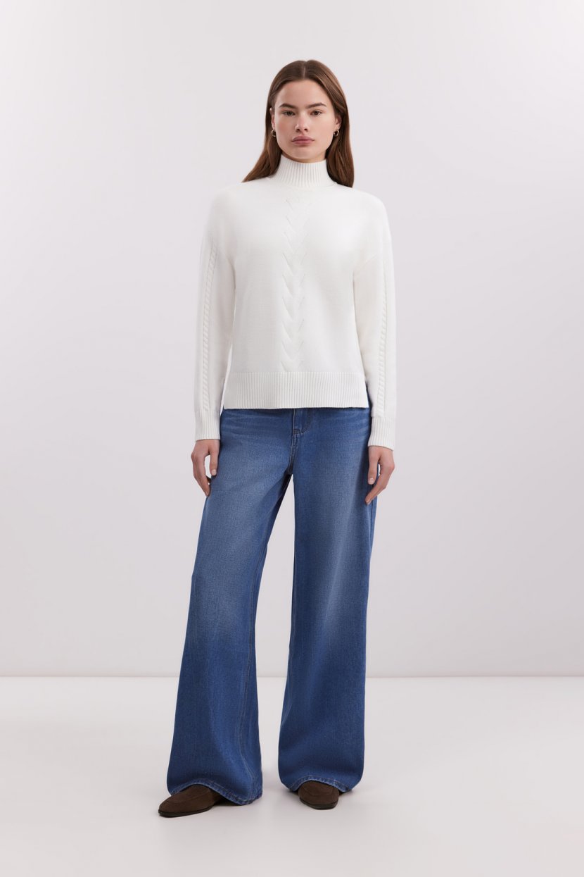 Джинсы WIDE LEG с вареным эффектом