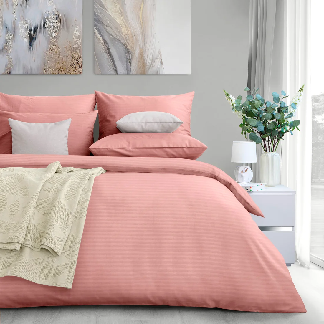 Евро комплект постельного белья Verossa Stripe Евро Rouge VRT 2542 70076 ST13 23