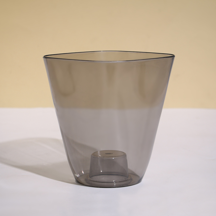 Горшок для орхидей, 2.5 л, 16.4×18.5 см пластиковый, прозрачно-серый