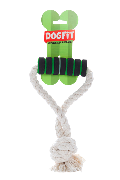 Грейфер DOGFIT д/собак из х/б каната петля и ручка 20 см