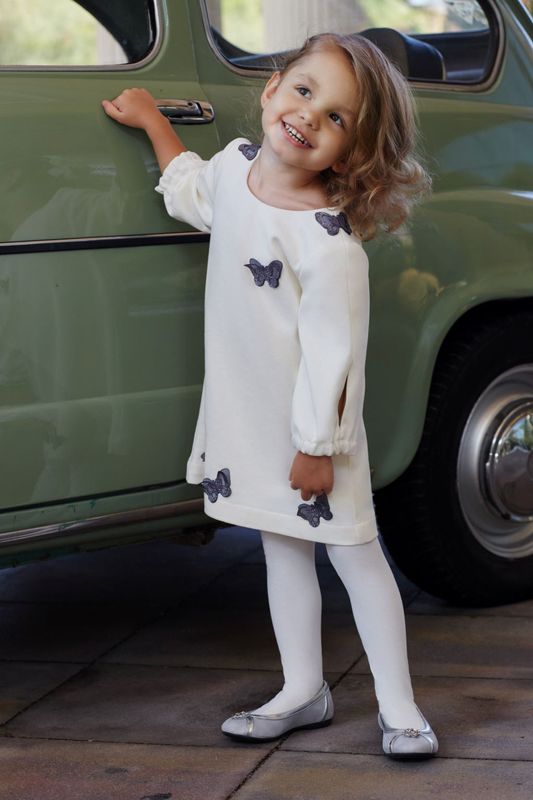 Хлопковое платье с бабочками EVIKA KIDS