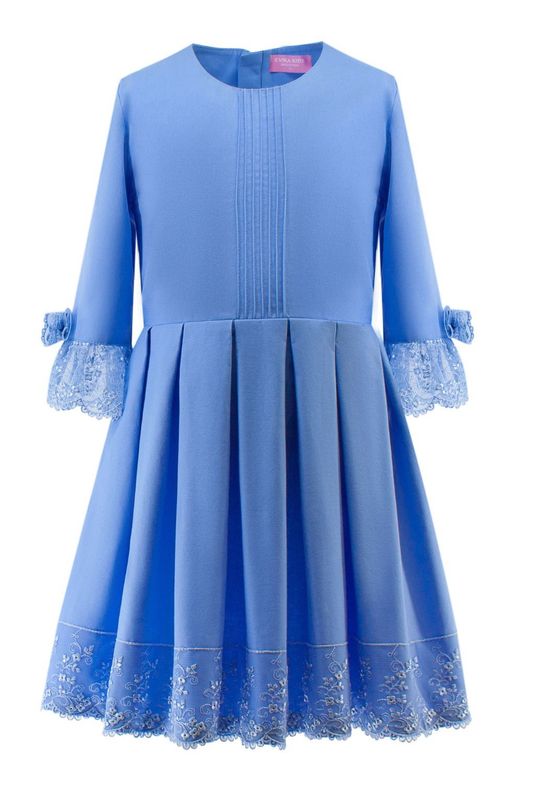 Хлопковое платье с кружевной отделкой EVIKA KIDS