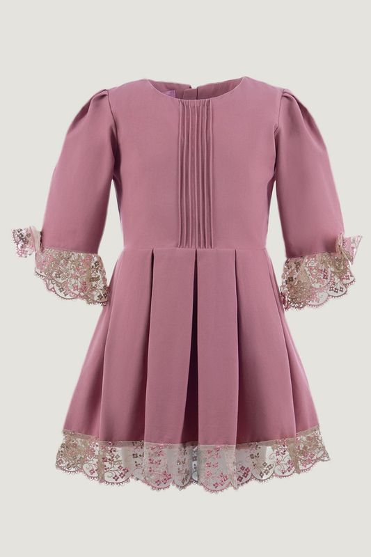 Хлопковое платье с кружевом EVIKA KIDS