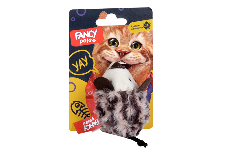 Игрушка д/животных FANCY PETS мышь мягкая 7 см бежевый/коричневый