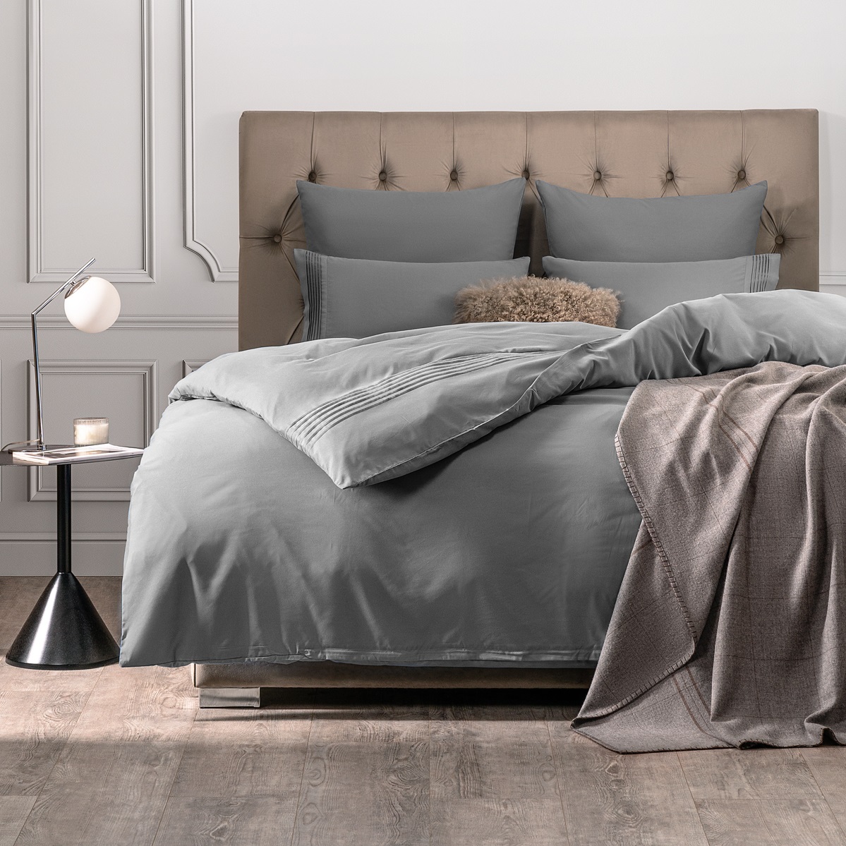 Комплект постельного белья Sleepix Миоко серый Полуторный
