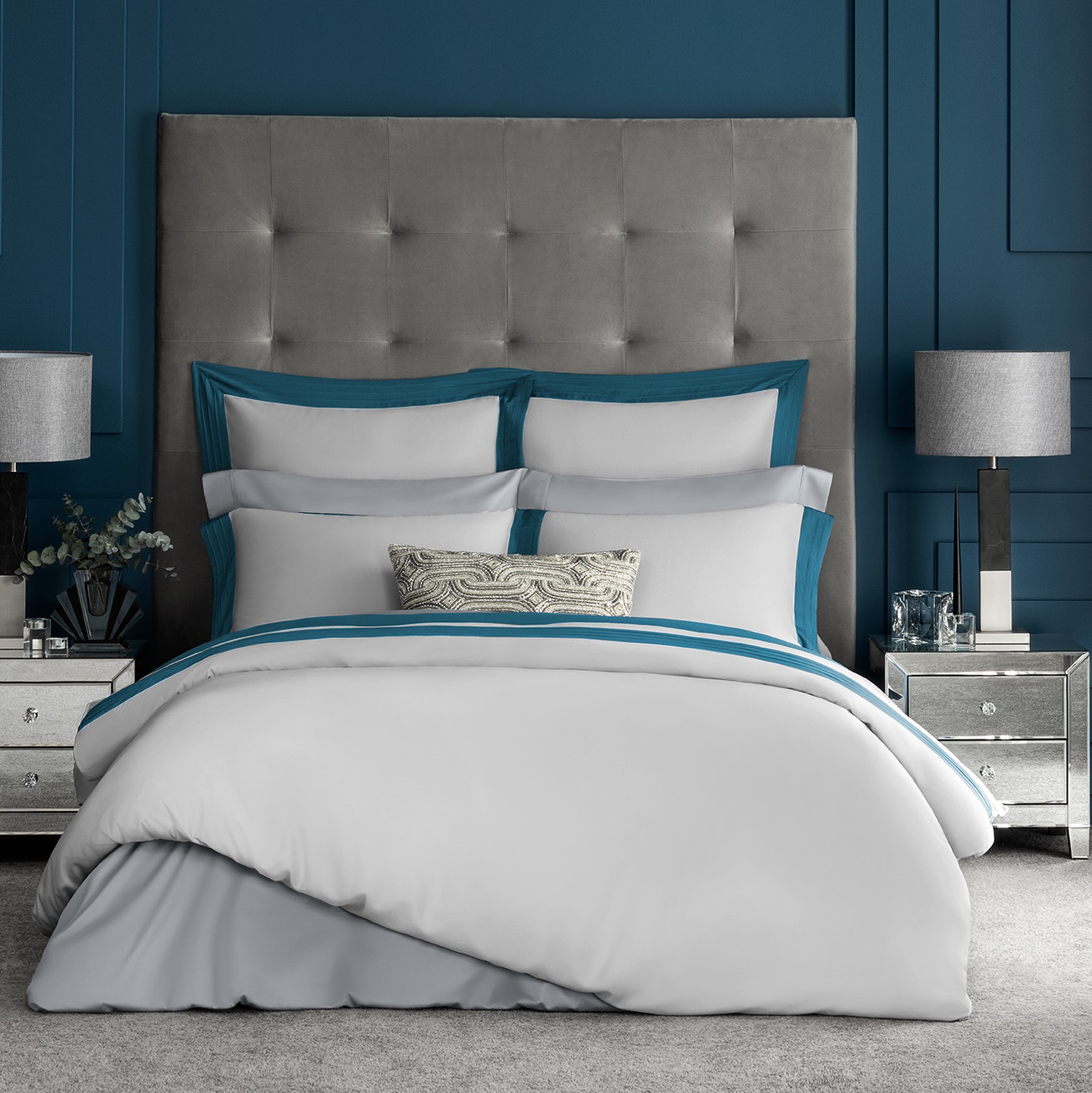 Комплект постельного белья Togas Эдем серо-бирюзовый Семейный/дуэт