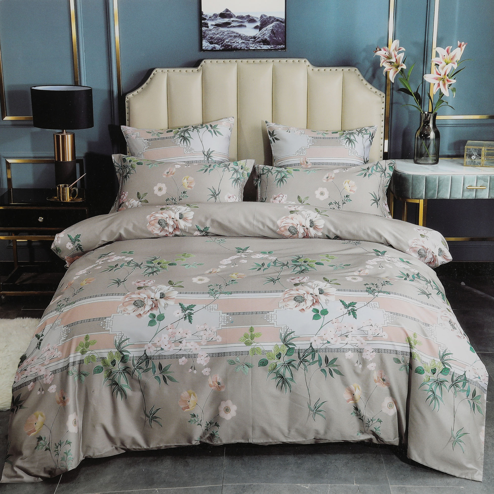 Комплект постельного белья Wonne Traum elegance wall grey Семейный/дуэт