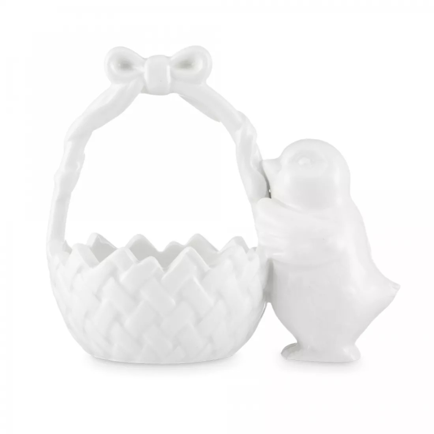 Конфетница Decor de table цыпленок керамика белая 14х15,4 см